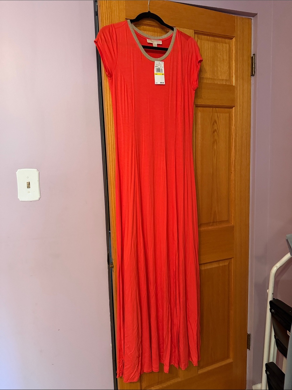 Michael Kors Coral Reef Tee Dress with Silver Neck Trim